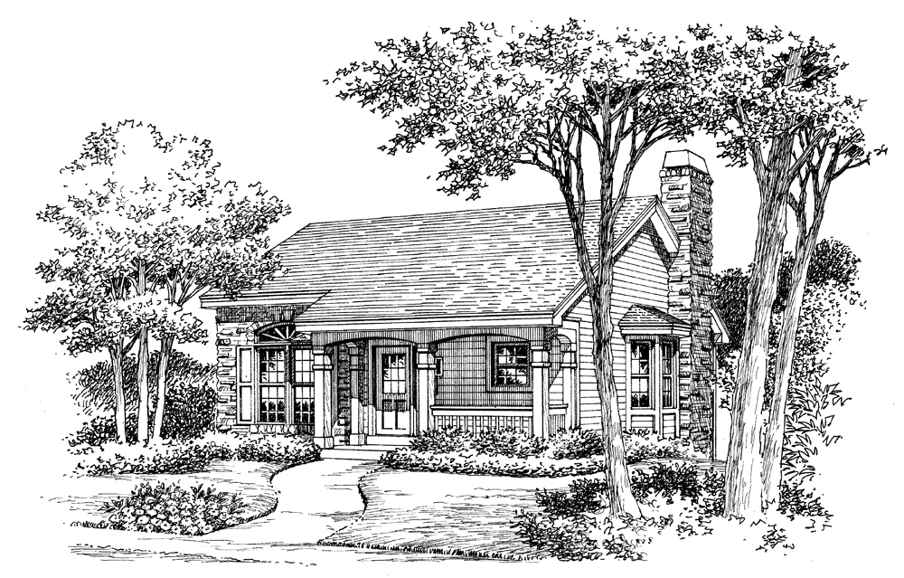 Front View of this 2-Bedroom, 1207 Sq Ft Plan - 138-1132