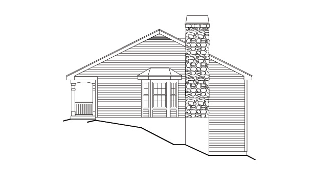 Home Plan Right Elevation of this 2-Bedroom,1207 Sq Ft Plan -138-1132