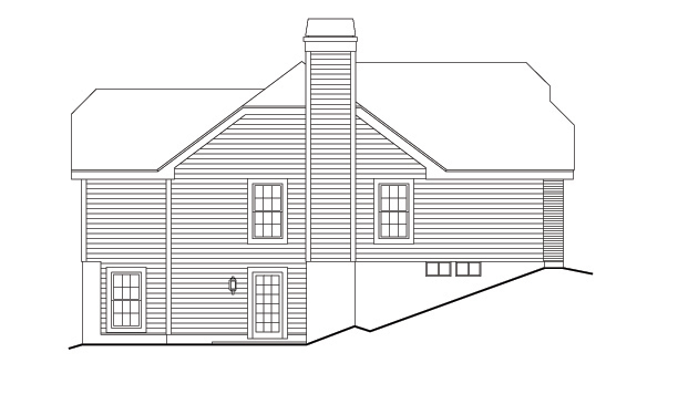 Home Plan Left Elevation of this 2-Bedroom,1469 Sq Ft Plan -138-1134