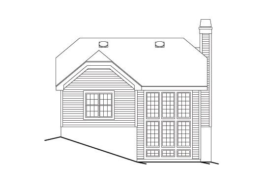 Home Plan Rear Elevation of this 2-Bedroom,1469 Sq Ft Plan -138-1134