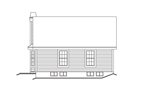 Home Plan Rear Elevation of this 3-Bedroom,1161 Sq Ft Plan -138-1135