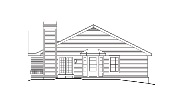 Home Plan Right Elevation of this 3-Bedroom,1161 Sq Ft Plan -138-1135