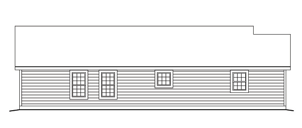 Home Plan Left Elevation of this 3-Bedroom,983 Sq Ft Plan -138-1136