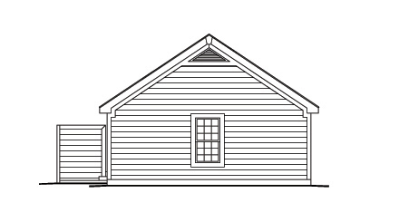 Home Plan Rear Elevation of this 3-Bedroom,983 Sq Ft Plan -138-1136