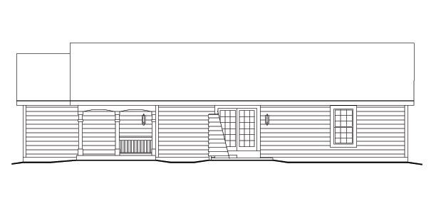 Home Plan Right Elevation of this 3-Bedroom,983 Sq Ft Plan -138-1136