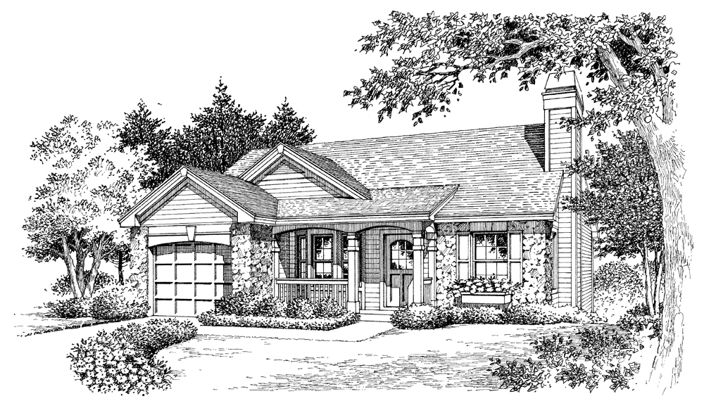 Front View of this 3-Bedroom, 1169 Sq Ft Plan - 138-1138