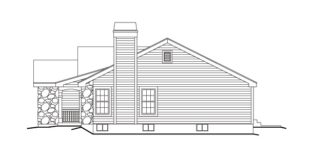 Home Plan Right Elevation of this 3-Bedroom,1169 Sq Ft Plan -138-1138