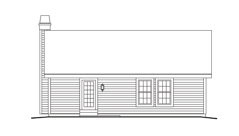 Home Plan Rear Elevation of this 3-Bedroom,1169 Sq Ft Plan -138-1138