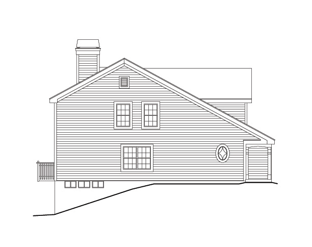 Home Plan Left Elevation of this 2-Bedroom,1498 Sq Ft Plan -138-1139