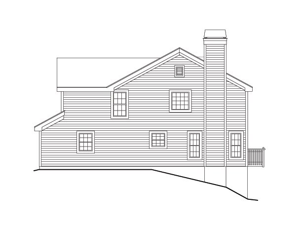 Home Plan Right Elevation of this 2-Bedroom,1498 Sq Ft Plan -138-1139
