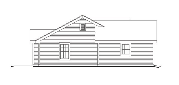 Home Plan Left Elevation of this 3-Bedroom,1062 Sq Ft Plan -138-1140