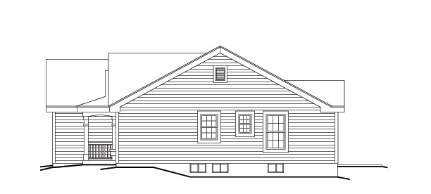 Home Plan Right Elevation of this 3-Bedroom,1062 Sq Ft Plan -138-1140