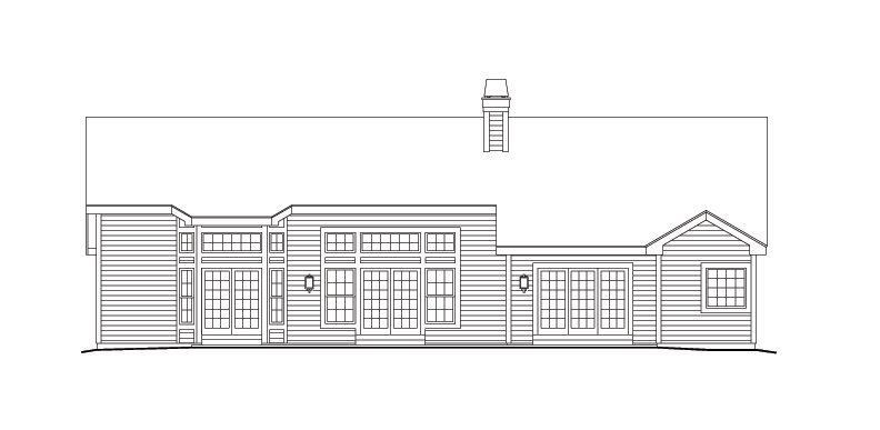Home Plan Rear Elevation of this 4-Bedroom,2547 Sq Ft Plan -138-1141