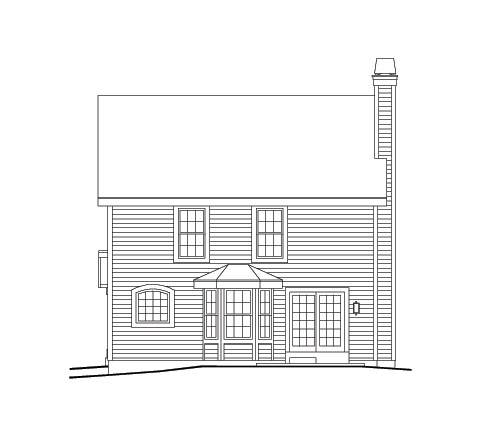 Home Plan Rear Elevation of this 3-Bedroom,1671 Sq Ft Plan -138-1142
