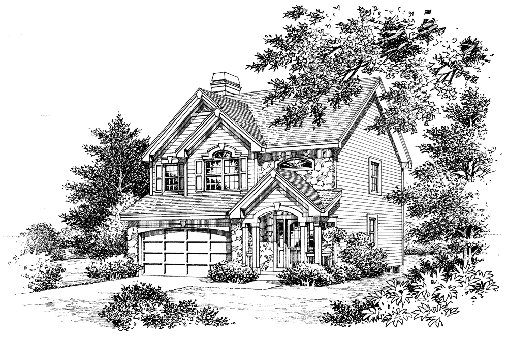 Front View of this 3-Bedroom, 1671 Sq Ft Plan - 138-1142