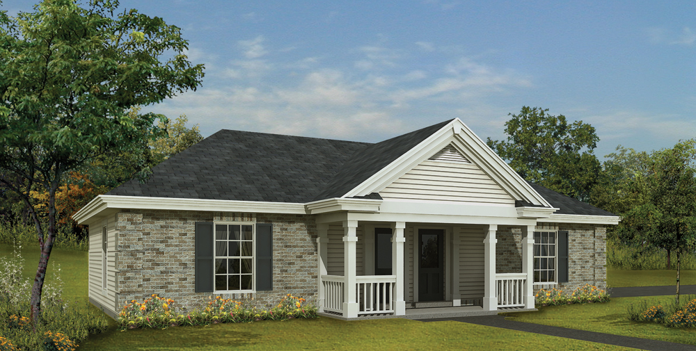 Front elevation of Small House Plans home (ThePlanCollection: House Plan #138-1143)