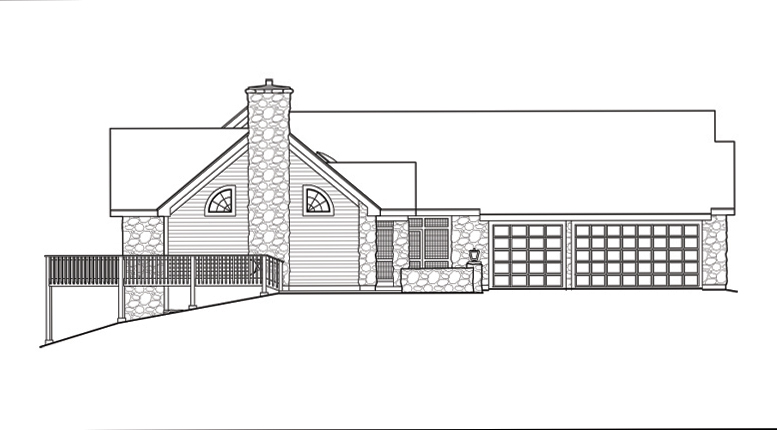 Home Plan Left Elevation of this 3-Bedroom,3500 Sq Ft Plan -138-1144