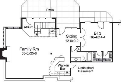Floor Plan Basement of Traditional Plan #138-1144
