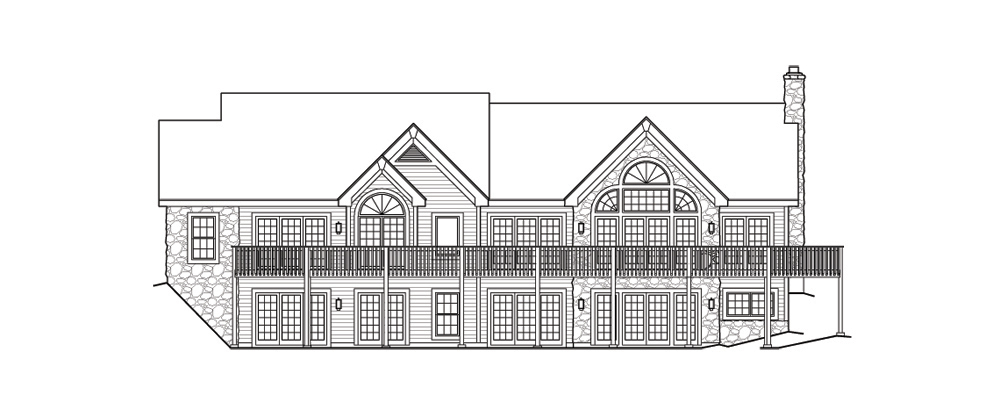 Home Plan Rear Elevation of this 3-Bedroom,3500 Sq Ft Plan -138-1144