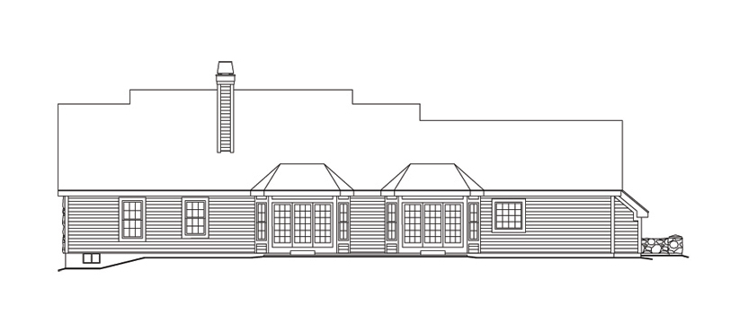 Home Plan Rear Elevation of this 3-Bedroom,1991 Sq Ft Plan -138-1146