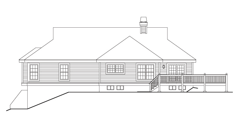Home Plan Rear Elevation of this 3-Bedroom,1621 Sq Ft Plan -138-1147