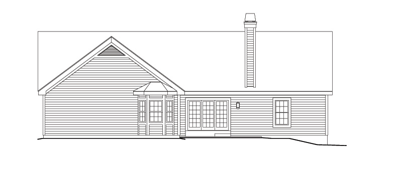 Home Plan Rear Elevation of this 4-Bedroom,1914 Sq Ft Plan -138-1148