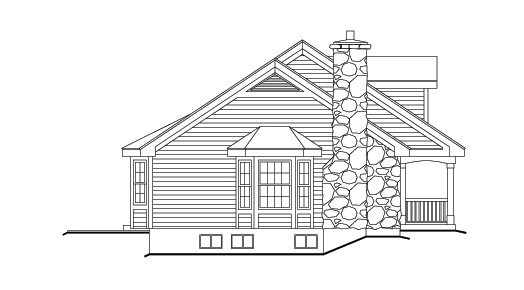 Home Plan Left Elevation of this 3-Bedroom,1559 Sq Ft Plan -138-1149