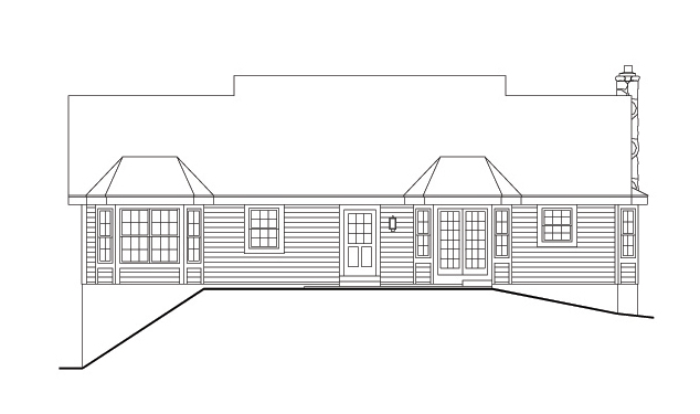 Home Plan Rear Elevation of this 3-Bedroom,1559 Sq Ft Plan -138-1149