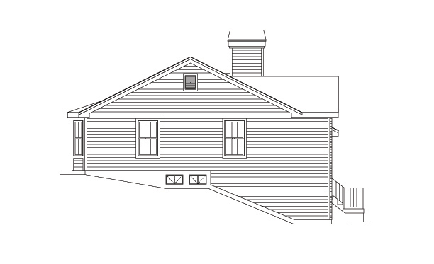Home Plan Left Elevation of this 3-Bedroom,1340 Sq Ft Plan -138-1150