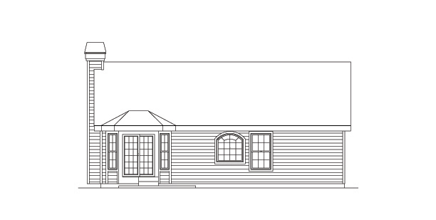 Home Plan Rear Elevation of this 3-Bedroom,1340 Sq Ft Plan -138-1150