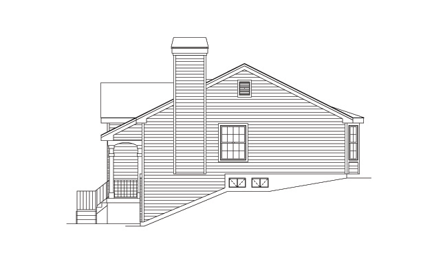 Home Plan Right Elevation of this 3-Bedroom,1340 Sq Ft Plan -138-1150