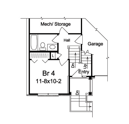 Floor Plan Basement of Traditional Plan #138-1150