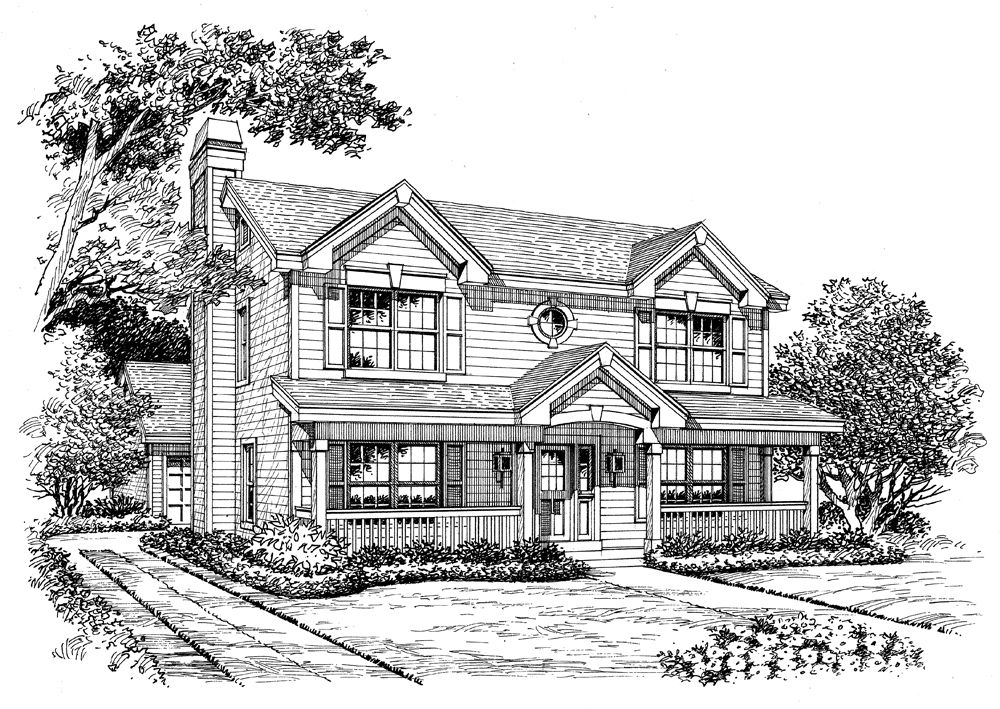 Front View of this 3-Bedroom, 2054 Sq Ft Plan - 138-1153