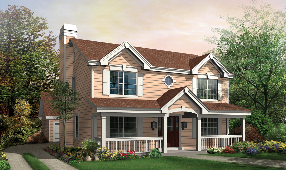 Front elevation of Traditional home (ThePlanCollection: House Plan #138-1153)