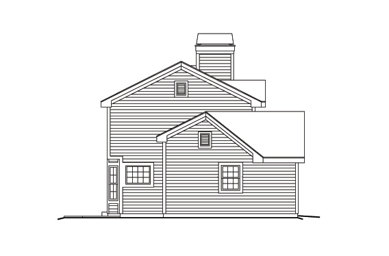Home Plan Left Elevation of this 3-Bedroom,1308 Sq Ft Plan -138-1154