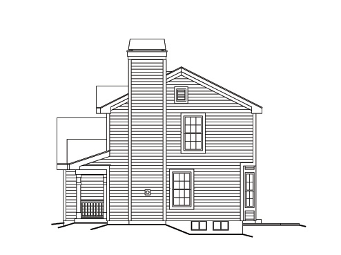 Home Plan Right Elevation of this 3-Bedroom,1308 Sq Ft Plan -138-1154