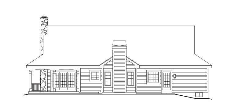 Home Plan Rear Elevation of this 3-Bedroom,1944 Sq Ft Plan -138-1155