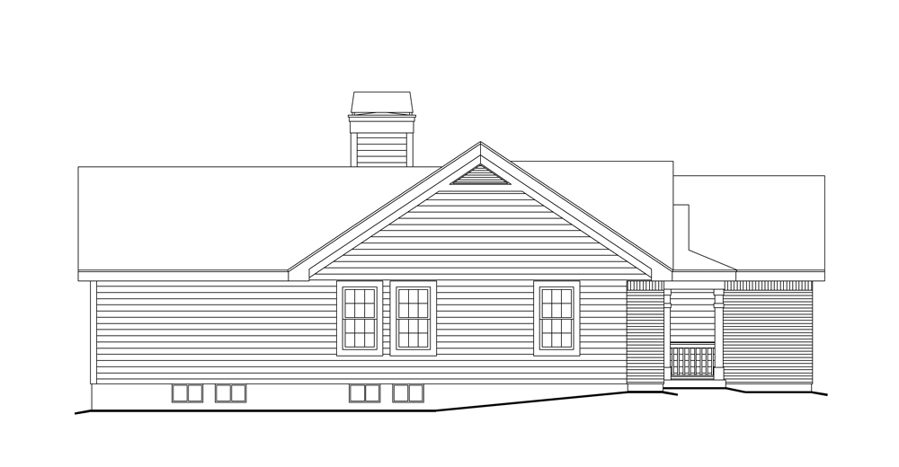 Home Plan Left Elevation of this 3-Bedroom,1302 Sq Ft Plan -138-1156