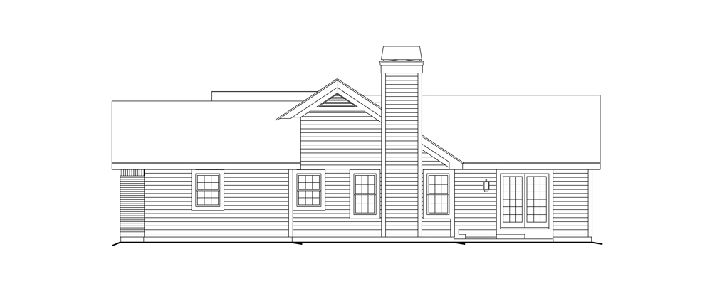 Home Plan Right Elevation of this 3-Bedroom,1302 Sq Ft Plan -138-1156