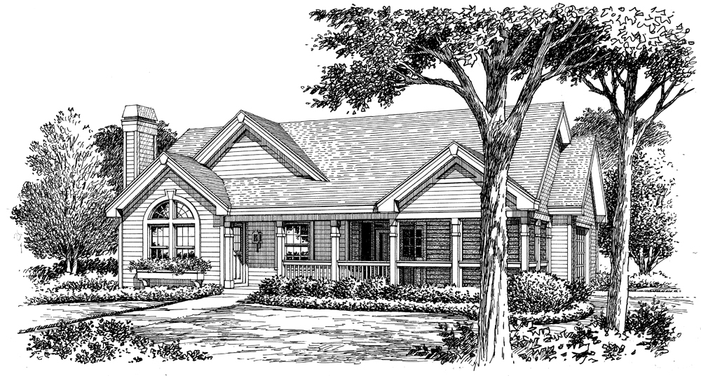 Front View of this 2-Bedroom, 1072 Sq Ft Plan - 138-1159
