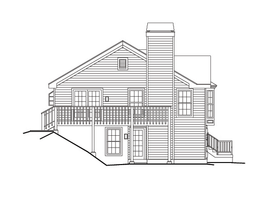 Home Plan Left Elevation of this 4-Bedroom,2080 Sq Ft Plan -138-1160