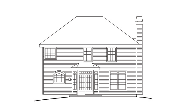 Home Plan Rear Elevation of this 4-Bedroom,2046 Sq Ft Plan -138-1161