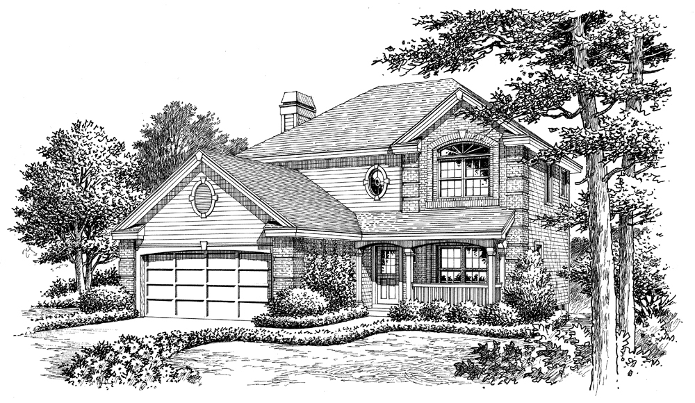 Front View of this 4-Bedroom, 2046 Sq Ft Plan - 138-1161