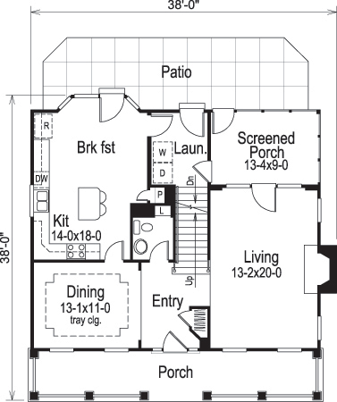 Floor Plan First Story of Country Plan #138-1162