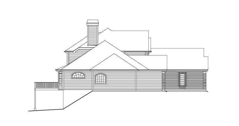 Home Plan Left Elevation of this 4-Bedroom,3888 Sq Ft Plan -138-1163
