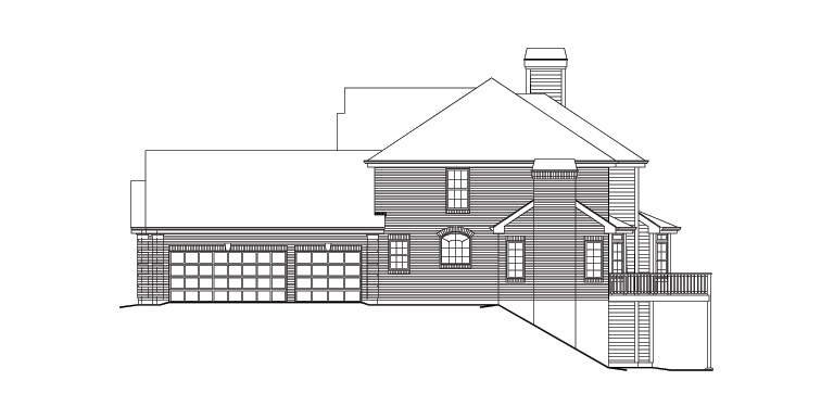 Home Plan Right Elevation of this 4-Bedroom,3888 Sq Ft Plan -138-1163