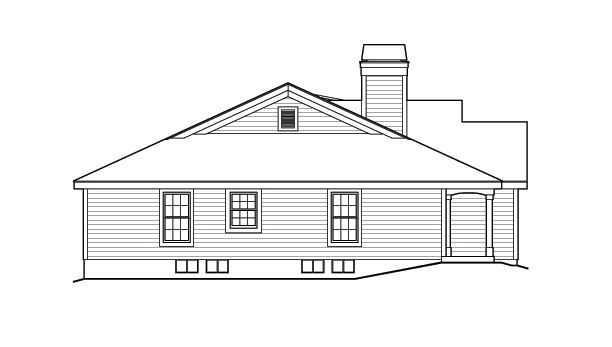 Home Plan Left Elevation of this 2-Bedroom,1316 Sq Ft Plan -138-1164