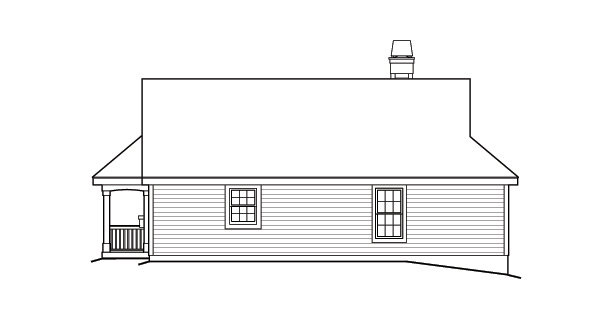 Home Plan Rear Elevation of this 2-Bedroom,1316 Sq Ft Plan -138-1164
