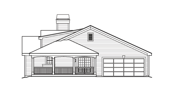 Home Plan Right Elevation of this 2-Bedroom,1316 Sq Ft Plan -138-1164