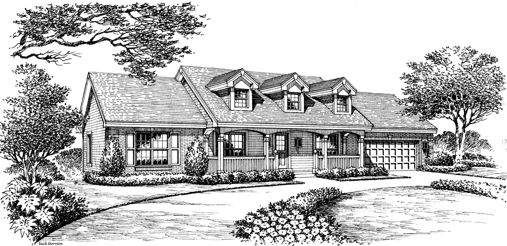 Front View of this 3-Bedroom, 1310 Sq Ft Plan - 138-1165
